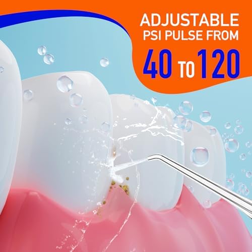 Portable Cordless Water Flosser, Rechargeable Water Dental Flosser with 1500 mAh Battery, IPX7 Waterproof, 4 Modes 4 Jet Tips, Type-C Charging for Travel & Home (White)