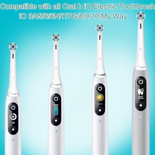 Replacement Heads Compatible with Oral B iO Electric Toothbrush, Soft Toothbrush Heads Fit for Oral-B iO 2/3/4/5/6/7/8/9/10 Series with Covers (White, 8 Count (Pack of 1))