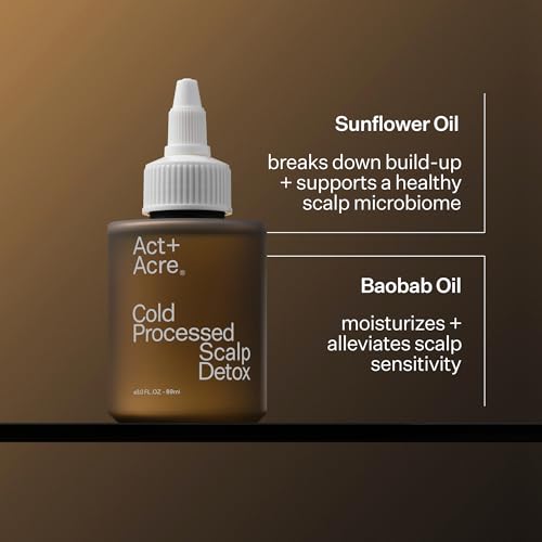 ACT+ ACRE Cold Processed Scalp Detox Oil - Sulfate-Free Care for Flaky, Dry and Itchy Scalp - Promotes Thicker, Fuller-Looking Hair