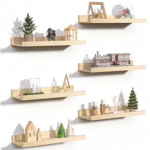 Floating Shelves for Wall Decor Storage (6 Count)