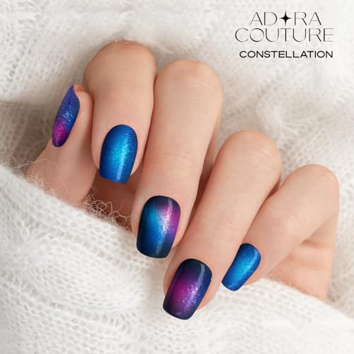 Semi Cured Gel Nail Strips with 30 Pieces - Salon Quality Manicure Kit for Women Easy Application Wraps Includes Prep Pads Nail File Wooden Stick, UV Light Required - M Constellation