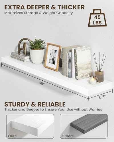 48" Floating Shelves for Wall (2 Count)