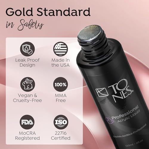 TONES Monomer Acrylic Nail Liquid - *Watermelon Scented* - Professional-Grade Nail Monomer Liquid for Acrylic Nail Powder - MMA-Free Acrylic Monomer Liquid - (8 Fl Oz)