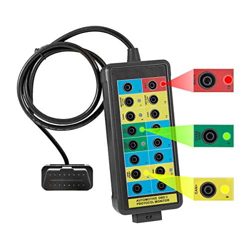 CMTOOL OBD2 Breakout Box with LED Light Indicator, Professional 16-Pin OBD Breakout Box, Automotive Electrical Diagnostic Test Tool, Portable Testing Tool