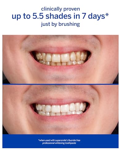 Supersmile Professional Teeth Whitening Toothpaste - Fluoride Free for Visibly Brighter Smile - Whitens up to 6 Shades