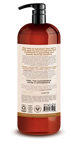 Soapbox Coconut Oil Conditioner, Sulfate & Paraben Free, Silicone Free, Color Safe, and Vegan Hair Conditioner (33.8 Ounces)