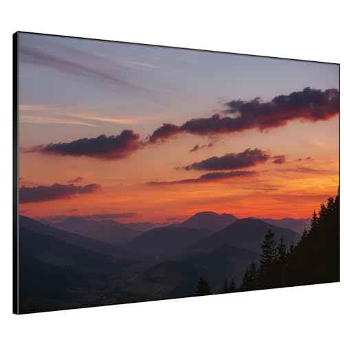 60"x72" Extra Large Framed Wall Art Scenic Sunset Over Mountain Range with Glowing Sky for Home Living Room Bedroom Decor