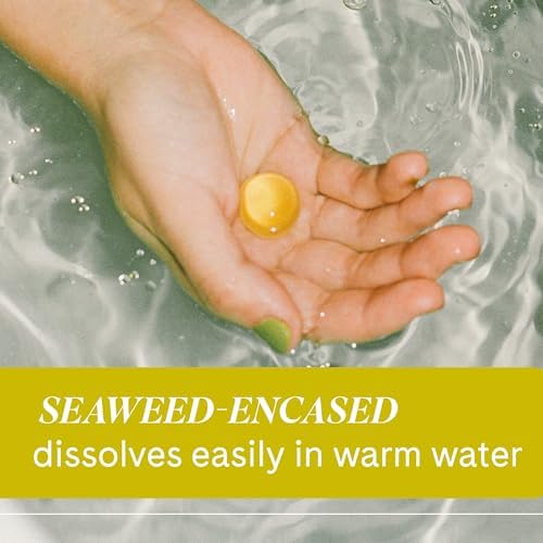 Fur Bath Drops- Fur Oil to Moisturize and Soothe Your Skin in a Natural Dissolvable Seaweed Capsule for a Relaxing Bath, with Grapeseed, Jojoba, and Clary Sage Oil - 18 Capsules