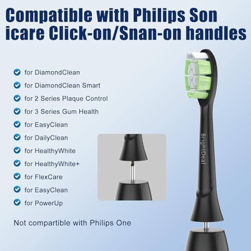 Replacement Heads for Philips Sonicare Diamondclean Sonic Toothbrush Heads Compatible with DiamondClean,FlexCare,C3 G3 W3 C1 C2 G2 Black 8 Pack