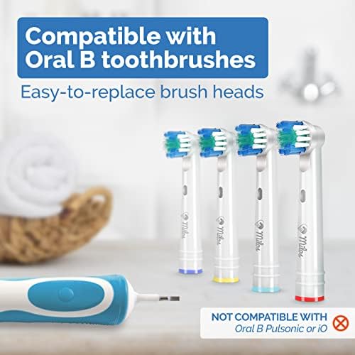Replacement Toothbrush Heads Compatible with Oral B Braun - 16 Pack Milos Professional Electric Toothbrush Heads Deep Clean Brush Heads Compatible with Oral-B 7000/Pro 1000/9600/ 5000/3000/8000