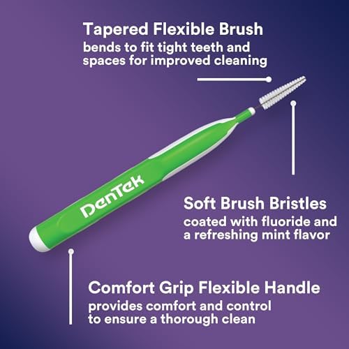 DenTek Easy Brush Plaque Control Interdental Cleaners, Tight, 16 Count, 3 Pack