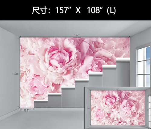 Pink Floral Large Peony Wallpaper Mural for Girl's Room Bedroom