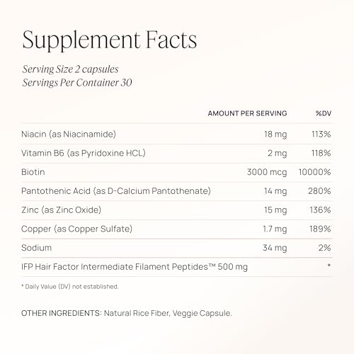 Women's Hair Growth Peptides Capsules, Doctor Recommended, Patented Follicle Fortifying Biotechnology, Clinically Shown to Reduce Hair Loss, 1-Month Supply
