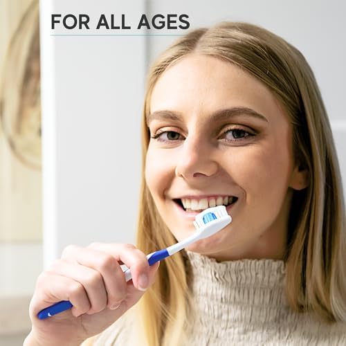 104 Pack Bulk Toothbrushes w/Cover Caps, Individually Wrapped Disposable Travel Toothbrush, Value Size, Long Lasting 3+ Months, Med-Soft Manual Teeth Brush Bristles, 4 Colors (Red Green Blue Pink)