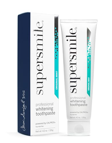 Supersmile Professional Teeth Whitening Toothpaste - Fluoride Free for Visibly Brighter Smile - Whitens up to 6 Shades