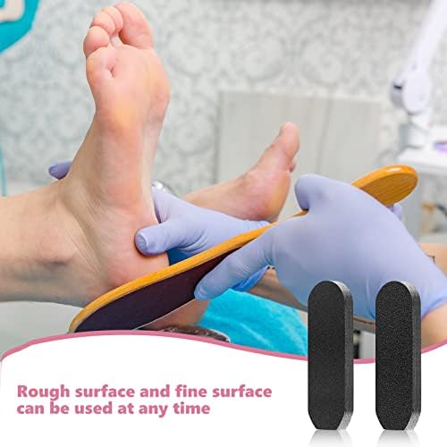 Flutesan 120 Pcs Stainless Steel Foot File Replacement Pads 120 Grit 180 Grit Pedicure Refill Pads Coarse Fine Pedicure File Refills Foot Rasp with Removable Glue for Callus Dead Skin, Black