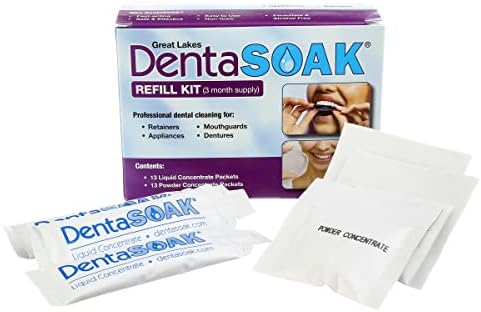 Refill Kit - Mouthguard, Retainer, Denture, Appliance Cleaner – 100% Safe – Non-Toxic, Persulfate Free, Gluten Free & Alcohol Free – 3 Month Supply – Mint Scented