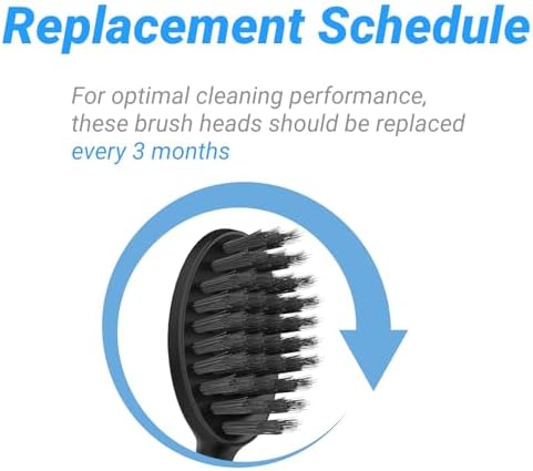 Replacement Brush Heads for Burst Original & Pro Sonic Electic Toothbrushes, 5 Count with Travel Covers, Balck for Adults