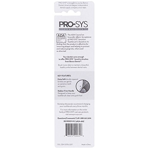 PRO-SYS® Extra Soft Toothbrush with Double Tapered Bristles for Extra Sensitive Gums, Pack of 4 (ADA Accepted)