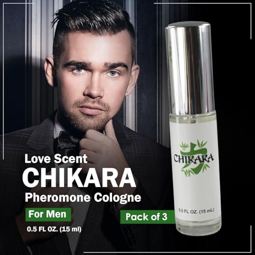 Chikara Pheromone Cologne for Men, High Concentration Pheromone Spray to Attract Women - Long Lasting (15 ML) - 3 Pack