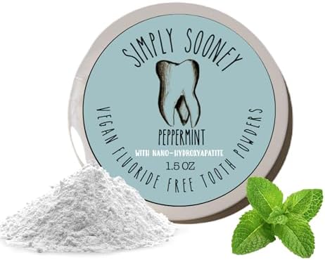 Remineralizing Vegan Mineral Tooth Powder I Peppermint Nano-hydroxyapatite Formula I Natural Whitening I Stronger Teeth 1.5oz (1.5 oz jar)