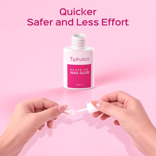 42ml Brush On Nail Glue for Press On, Acrylic Nails - Super Strong, Durable & Long-Lasting, Mess Free, Travel Friendly, 1.38 oz(6PCS)