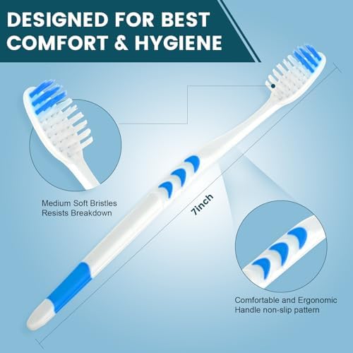 Navona 600 PCS Premium Individually Wrapped Bulk Toothbrush Pack, Disposable Toothbrushes, Kids Toothbrush, Medium Soft Bristle Toothbrushes, Ergonomics Handle, Perfect for Travel Hotel Donation