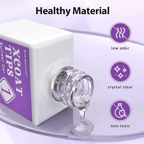 BTArtboxnails Builder Gel for Nails and Portable Nail Lamp Set, XCOATTIPS Protecting Duo