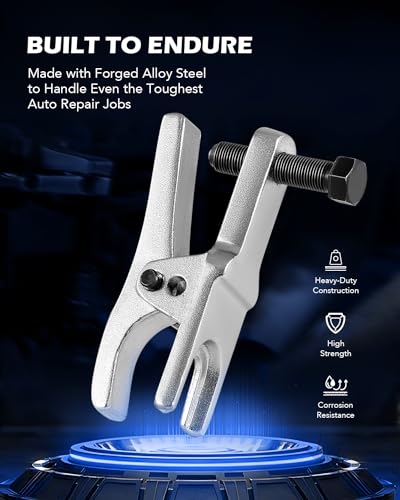 OMT Ball Joint Separator, Tie Rod End Tool Set, Pitman Arm Puller | Includes 5pc Popular Tools for Servicing Ball Joints, Tie Rods, and Pitman Arms, Blue Case Silver Puller - color: Blue Case Silver Puller