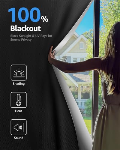 Blackout Curtains Portable 67”x84” No Drill Black Out Window Cover