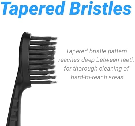 Replacement Brush Heads for Burst Original & Pro Sonic Electic Toothbrushes, 5 Count with Travel Covers, Balck for Adults