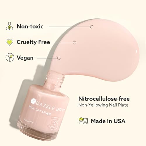 Dazzle Dry Nail Lacquer (Step 3) - Lotion, Please! - A light powder blue with gray undertones. Full coverage cream. (0.5 fl oz)