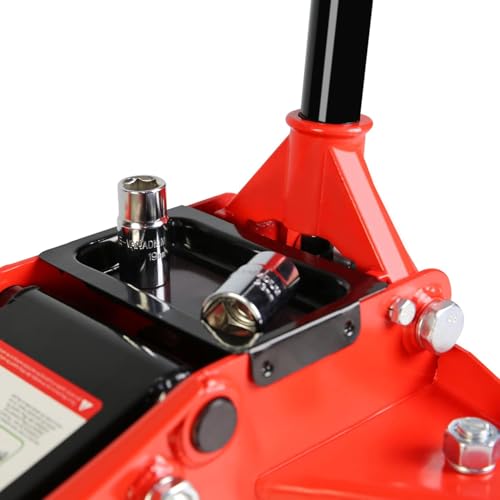 2.5 Ton Low Profile Floor Jack, Heavy Duty Floor Jack with Dual Piston Quick Lift Pump, Steel Car Jacks Adjustable Height 3.5"-19.5", Trolley Floor Jacks 2.5 Ton/5000 LBS Capacity, Red - color: Red - 2.5 Ton(Dual Pump), Lift 3.5"-19.5"