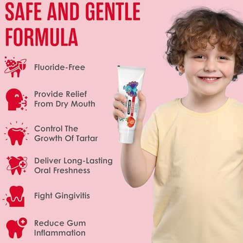 SprinJene Natural Kids Toothpaste, Strawberry | Natural Children’s Toothpaste | Fluoride Free Toothpaste for Toddlers | 2 Pack