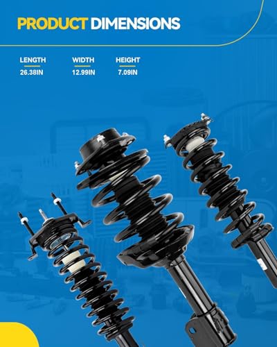 PHILTOP Front Strut Shock Assembly w/Coil Spring Fit for 2000 2001 2002 2003 2004 2005 2006 Toyota Tundra, 171347L 171347R Shock Absorbers 2 PCS Struts with Coil Spring Assemblies,Left & Right - size: 2000-2006 Toyota Tundra