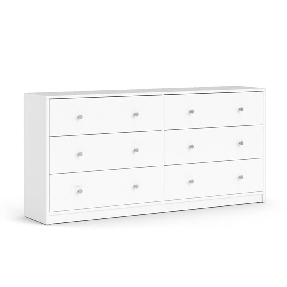Home Square 4 Pieces Set of Modern Wood Bedroom Furniture in White Finish