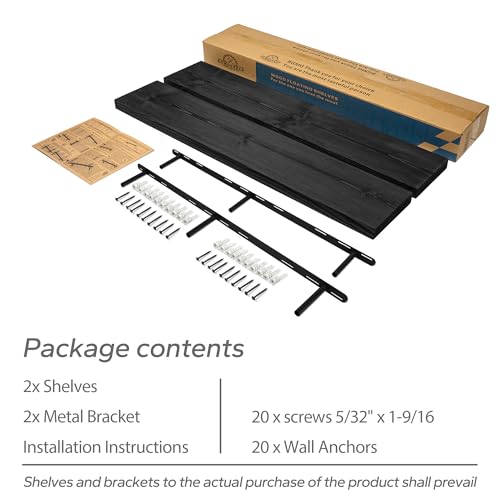 Wood Floating Shelves for Wall 60 inch Set of 2 (2 Count)