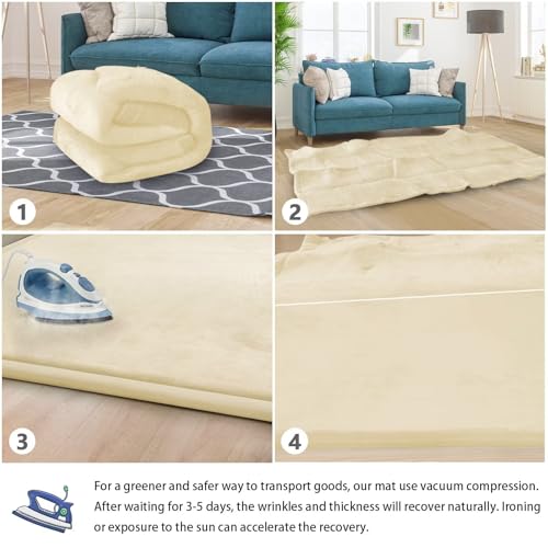 Baby Play Mat for Floor Nursery Rug Muscle Mat Area Rug Playroom Rug 59"x71" Playpen Mat Elastic Foam 1.3" Thick Crawling Mat for Babies