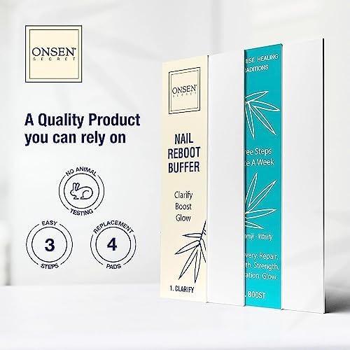 Onsen Secret Nail Buffer Block Replacement Pads - 3 Way Buffing Block Smooth Shine Natural Nail Buffing Pads w/ 3 Sides Coarse, Soft, Silky, Nail Buffer Replacement Pads Only - 12 Combo Pads - 3 Pack