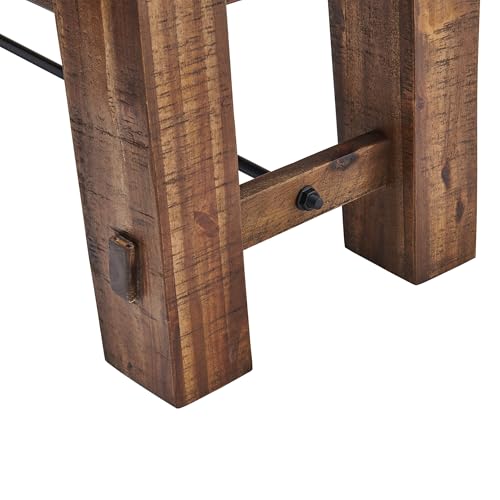 Durango Rustic Farmhouse Style 60-Inch Wood Bench - Industrial Modern Accent Furniture with Solid Wood Seat for Entryway, Dining Room, Hallway, Foyer, or Kitchen by Alaterre Furniture