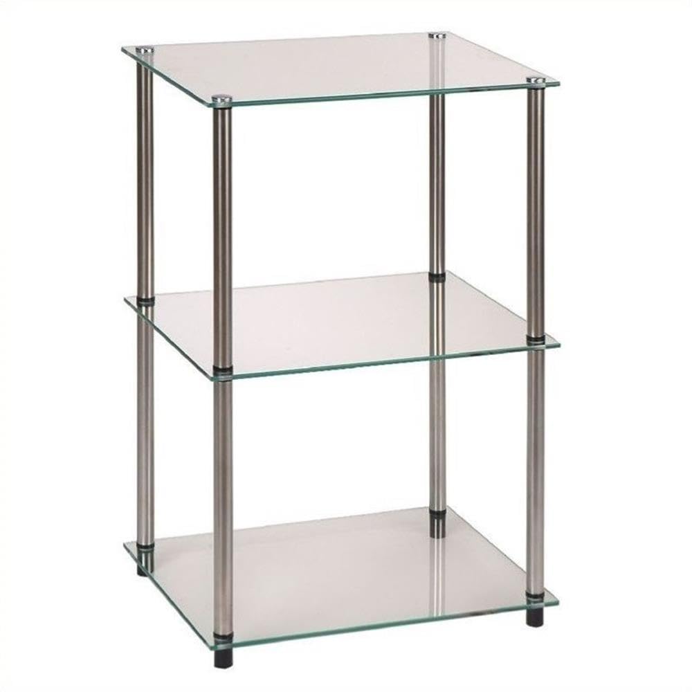 Convenience Concepts Designs2Go Classic Glass Tall 3 Tier End Table
