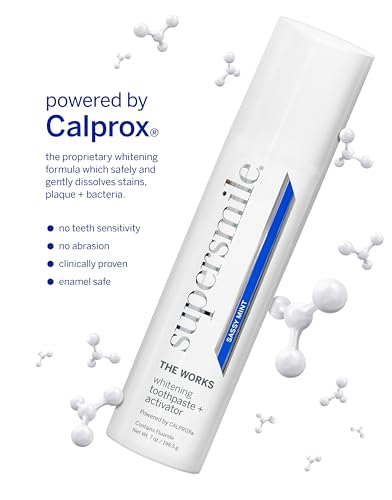 Supersmile The Works – whitening toothpaste and accelerator in one easy-to-use formula – Whitens Up to 6 Shades, Sassy Mint, 7 oz