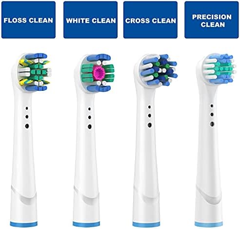 Replacement Brush Heads for Oral B Compatible Electric Toothbrush Heads, Including 4 Precision, 4 Floss, 4 Cross and 4 Whitening - 16 Variety Pack