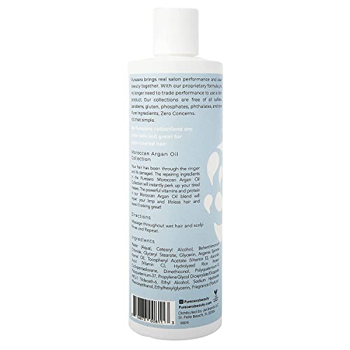 Purezero Moroccan Argan Oil Shampoo & Conditioner set - Repair Damaged Hair - Fight Dandruff & Frizz - Zero Sulfates, Parabens, Dyes, Gluten - Vegan & Cruelty Free (20 FL Oz (Pack of 2))