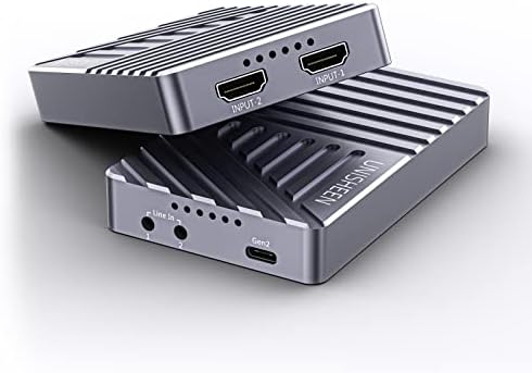 2 Channel HDMI Video Capture Card,4K30 Input Video Broadcast Game Live Stream,HDMI to USB 3.1 Gen2 HD Live Streaming Video Grabber Converter Free Driver