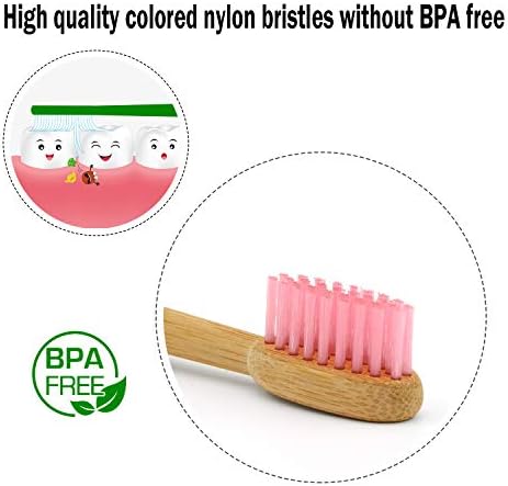 Virgin Forest Bamboo Toothbrush, Natural Eco Friendly Biodegradable Wood Toothbrushes, Vegan Organic Charcoal Tooth Brush, Pack of 6