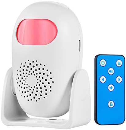 TOWODE Motion Detector Alarm Indoor Motion Sensor Alarm with Remote Control 110dB 4 Volume Levels Motion Detector Alert for Home Shop Store (1 Motion Detector, 1 Remote Control)