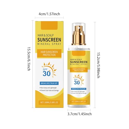 Ultimate Hair & Scalp Sunscreen Spray SPF 30 | Color-Safe UV Blocker for Dyed/Highlighted Hair | Weightless Non-Greasy Protection | Beach & Pool Essentials | Coconut Enriched Scalp Shield (2)