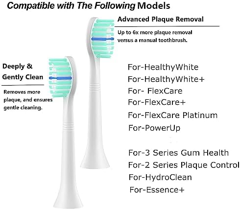 Replacement Toothbrush Heads Compatible with Philips Sonicare:10 Pack Professional Electric Brush Heads for 4100 6100 &More Snap-on Handles
