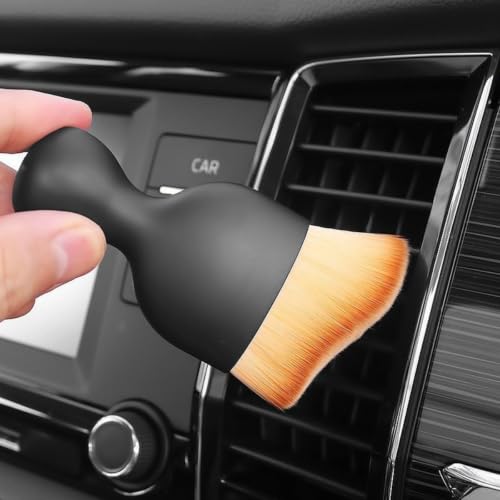2-Piece Car Interior Detailing Brush Set, Ultra-Soft Bristle Dust Sweepers for Air Vents, Dashboard, and Keyboard Crevices, Long and Short Handle Auto Dusting Tools